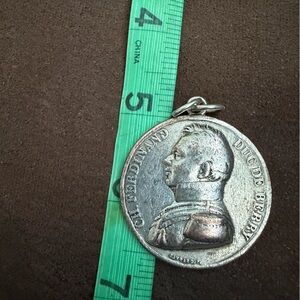 Charles Ferdinand, Duc de Berry 1800's France medal pendant